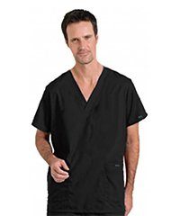 Stretchable Scrub set 5 pocket solid unisex cargo with pencil pocket top half sleeve (2 pkt top, 2 pkt pant) 1 cargo pkt 1 back pkt in 35% Cotton 63% Polyester 2% Spandex