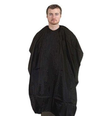 Barber cape round neck with velcro in 100 perc polyester (nylon fabric)
