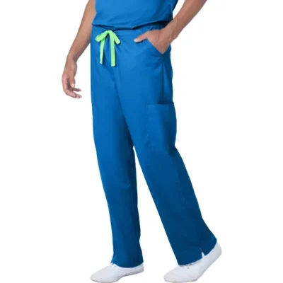 Pant 6 pocket 2 side pocket 2 cargo pocket with cell phone pocket 1 back pocket half elastic waistband unisex