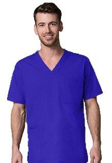 Stretchable Top v neck 3 pocket half sleeve unisex in 35% Cotton 63% Polyester 2% Spandex
