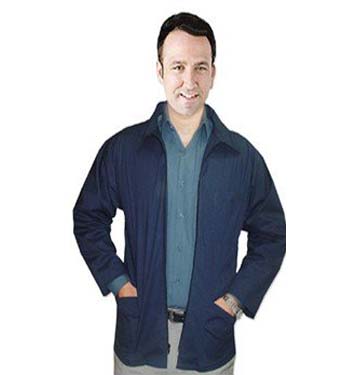 Barber jacket with collar 3 pocket with zipper full sleeve poplin fabric