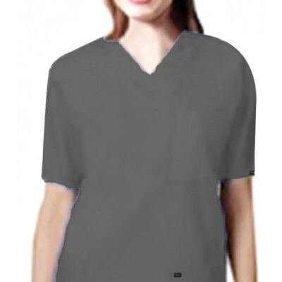 Stretchable Scrub set 9 pocket unisex solid half sleeve (3 pocket top 6 pocket pant) in 35% Cotton 63% Polyester 2% Spandex