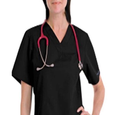 Stretchable Scrub set 1 pocket normal unisex solid half sleeve (top without pocket and bottom with 1 back pocket) in 35% Cotton 63% Polyester 2% Spandex