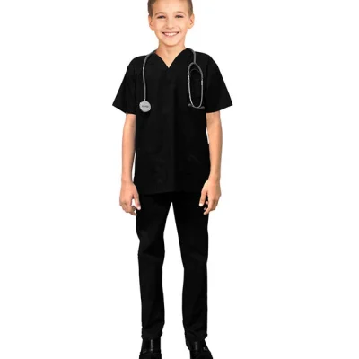 Poplin Children's Scrub Set - 3 Pockets, Half Sleeves (2-Pocket Top & 1-Pocket Pant)